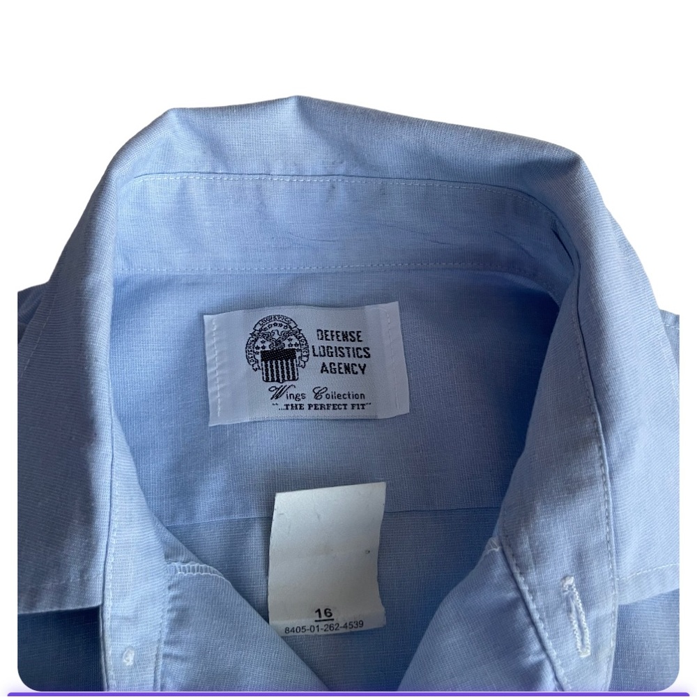Blue military wing dress shirt - Picture 3 of 4